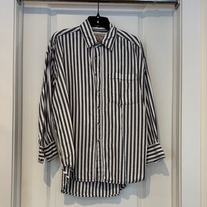 We the Free Black and White Striped Freddie button down Shirt